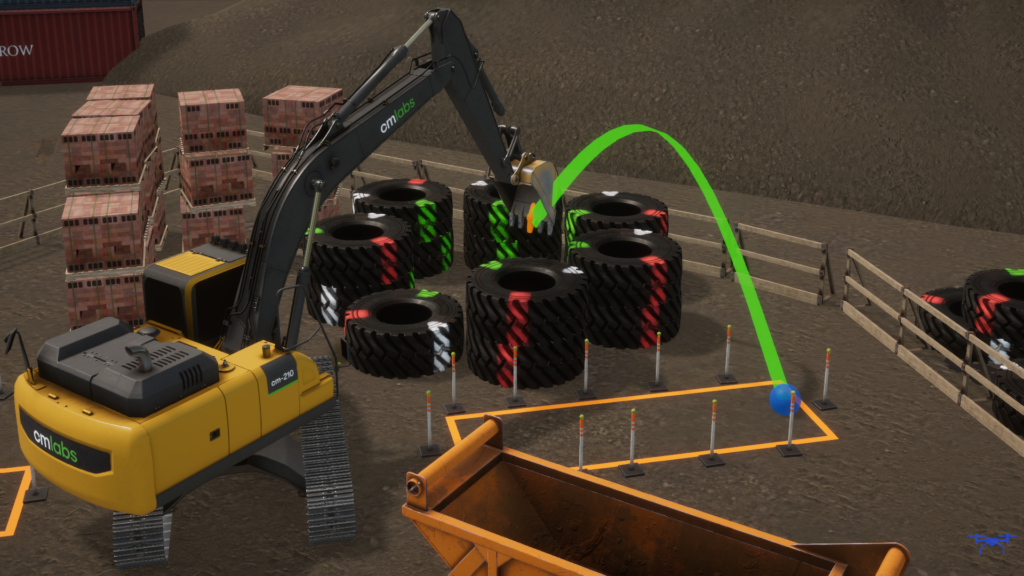 Tracked Excavator Simulation Curriculum - Arc Swipe Exercise